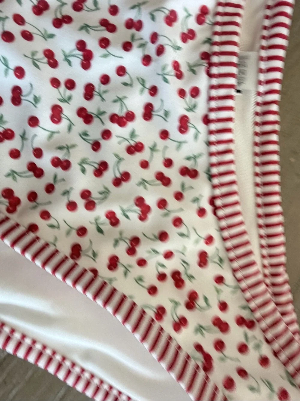 Frankie's Bikinis White & Red Cherry Print Bikini Bottom